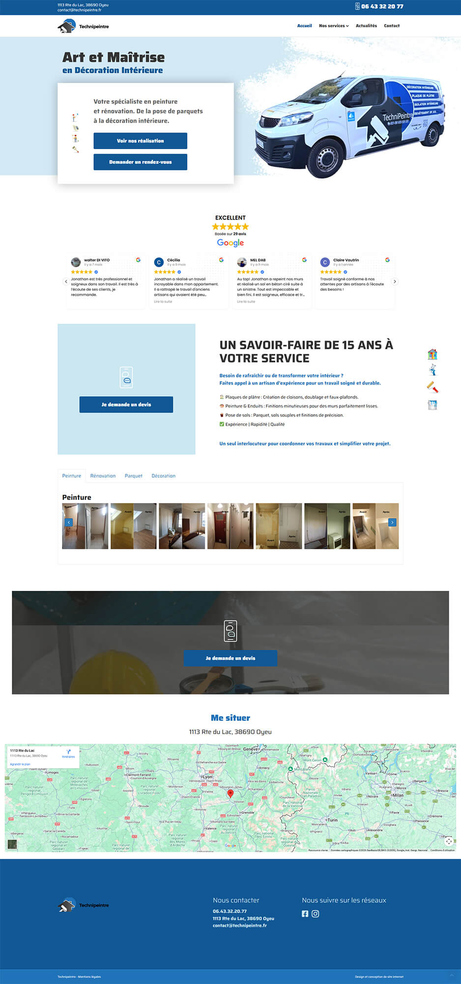 Technipeintre - site pour artisan peintre par webdesigner freelance