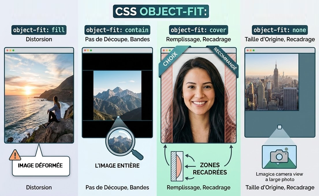Propriété css3 object-fit pour un affichage des images au top
