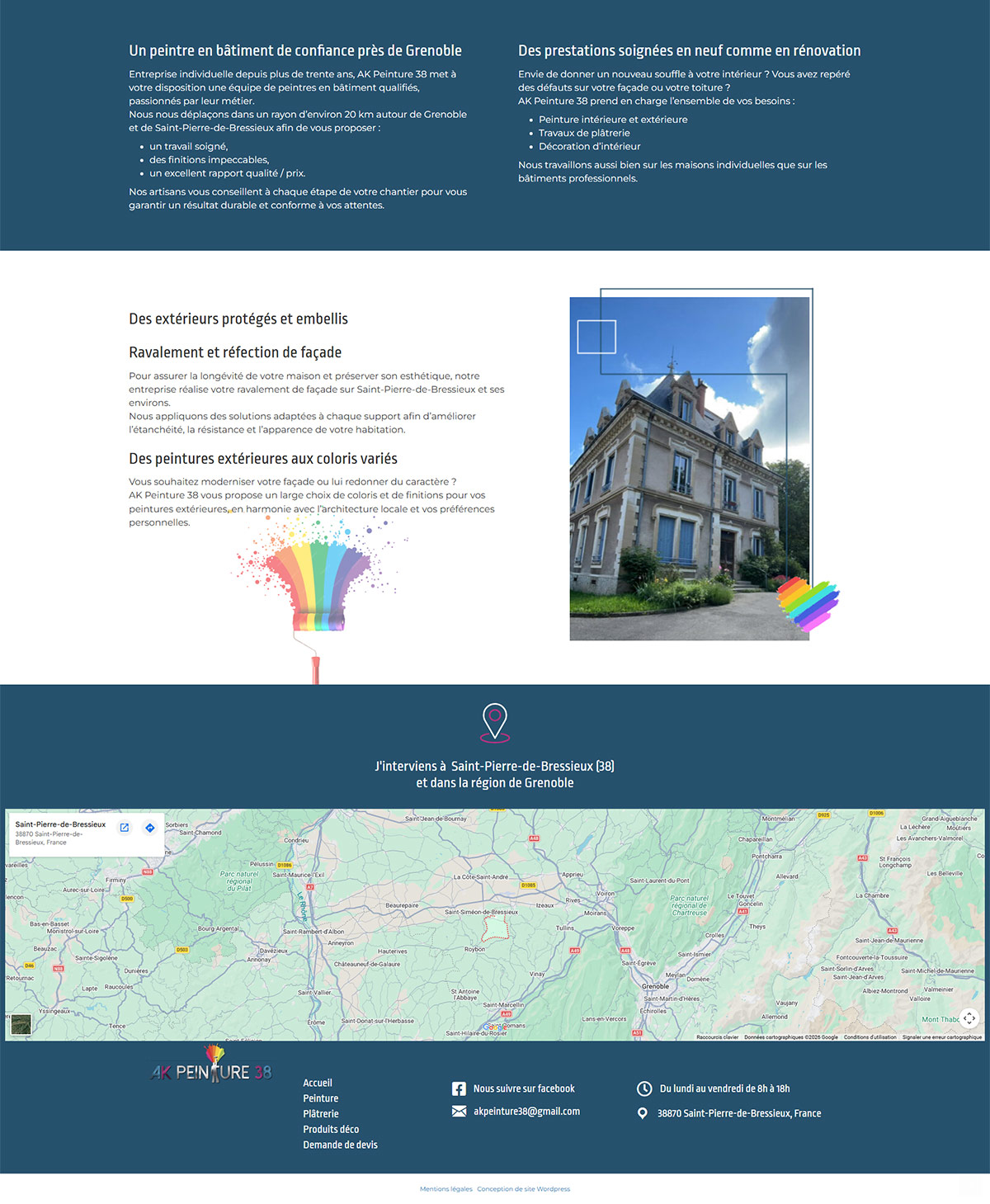 site internet motorisé par WordPress - AK Peinture 38