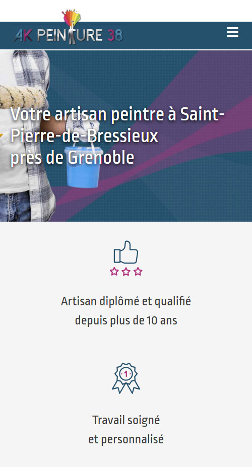 site internet motorisé par WordPress - version mobile