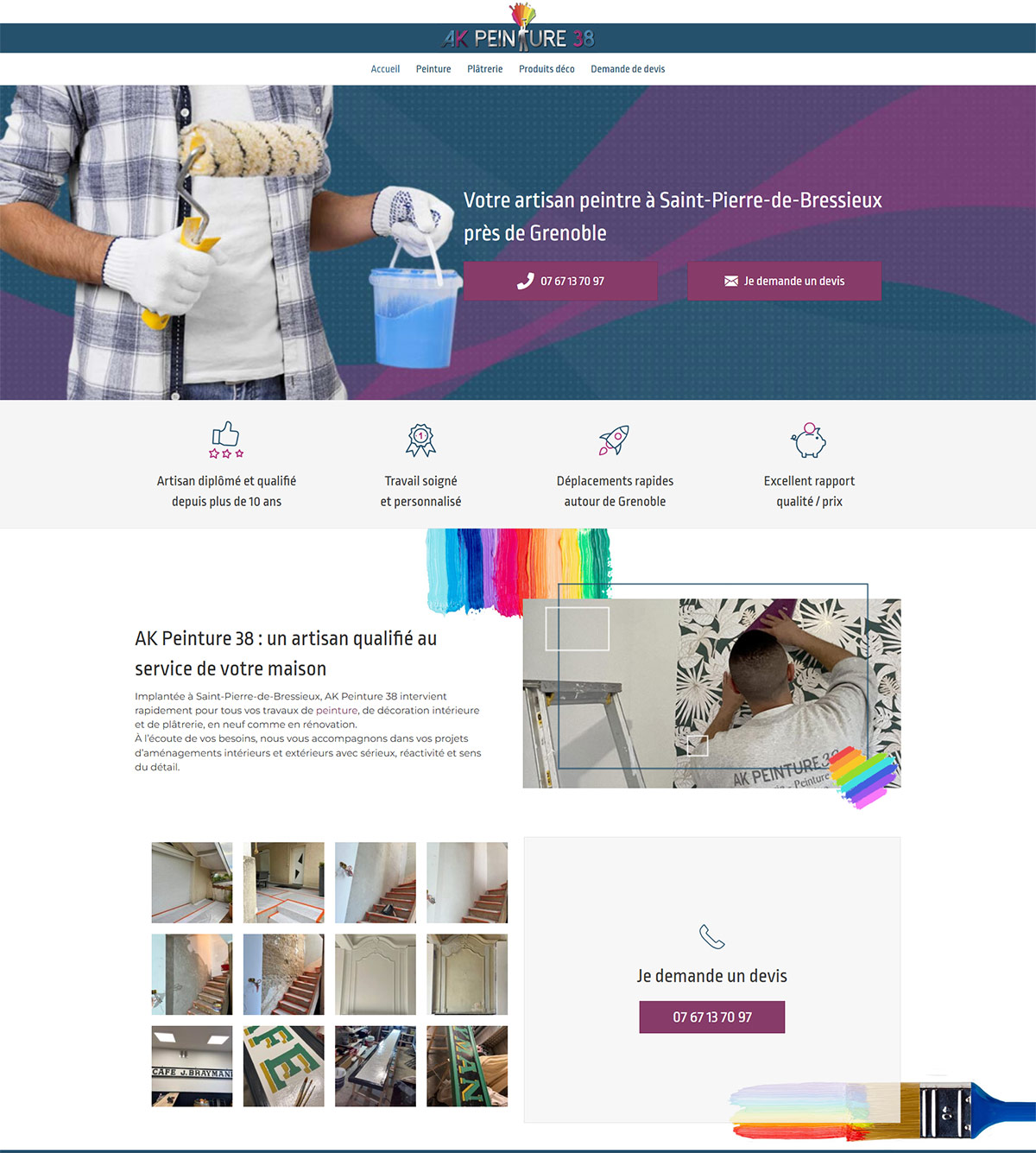 site internet motorisé par WordPress - AK Peinture 38