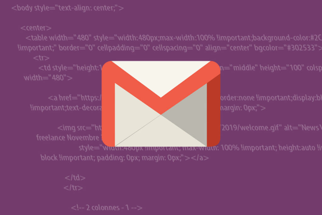 Envoi email graphique avec gmail webdesigner freelance